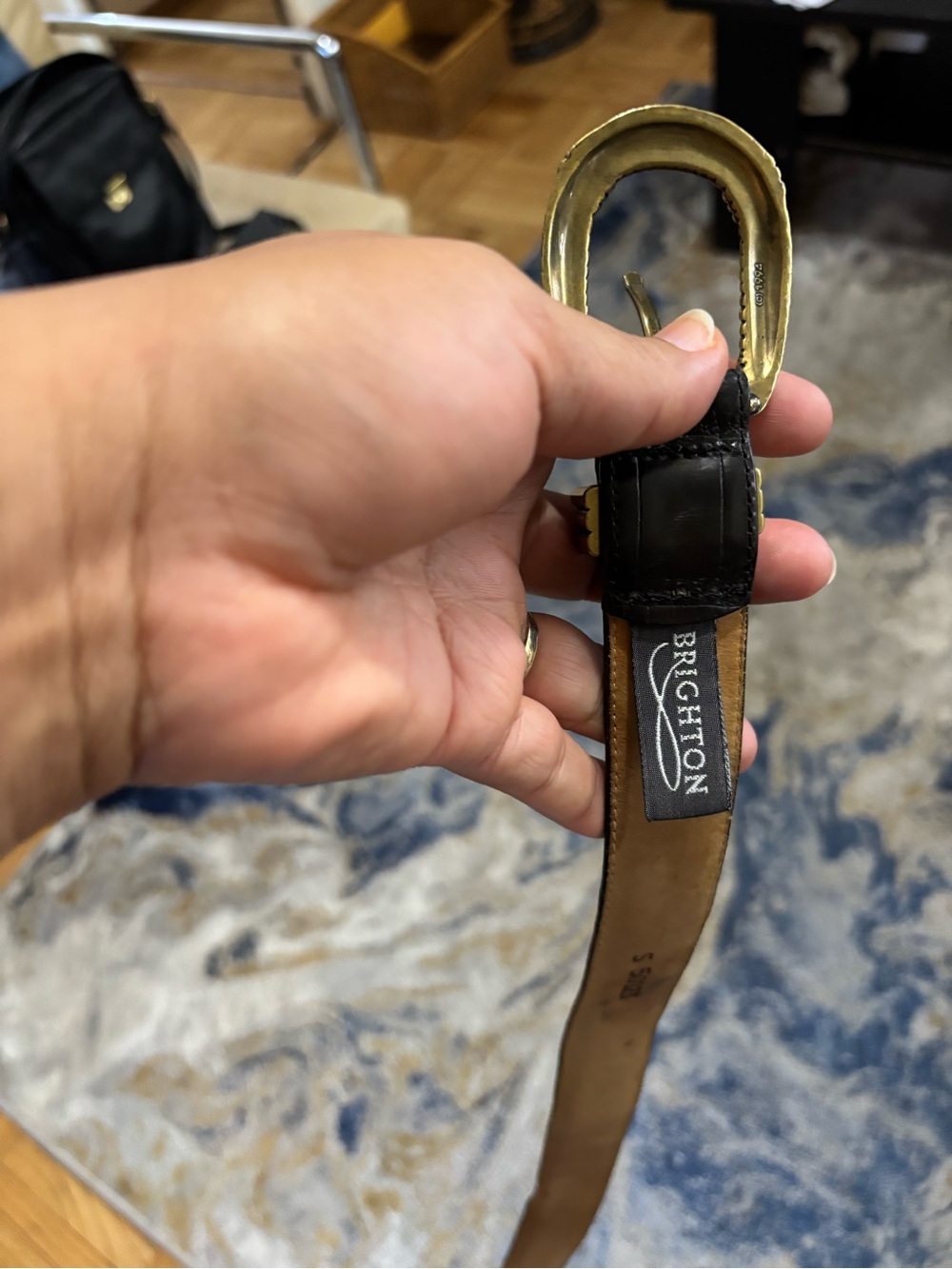 Brighton Two-Tone Leather Belt in Black and Tan